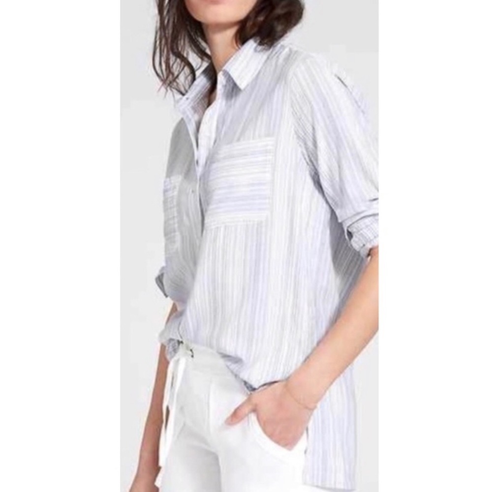 Athleta Peninsula Striped Shirt XS *Almost New*